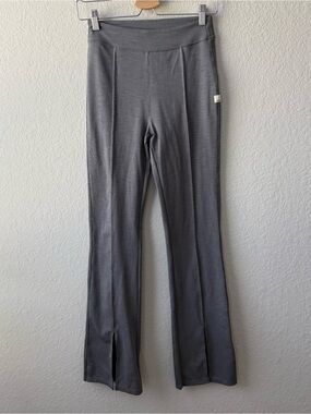 Vuori Lux Rib Split Bootcut Leggings in Gray